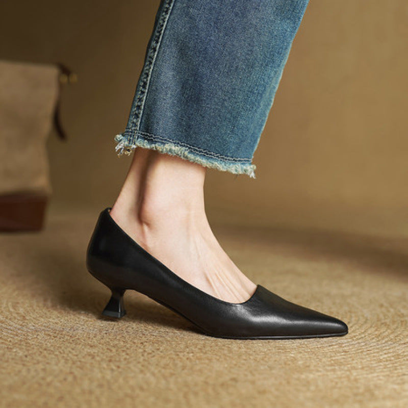 Pointed Toe Shallow Mouth All-match Commute Work Shoes