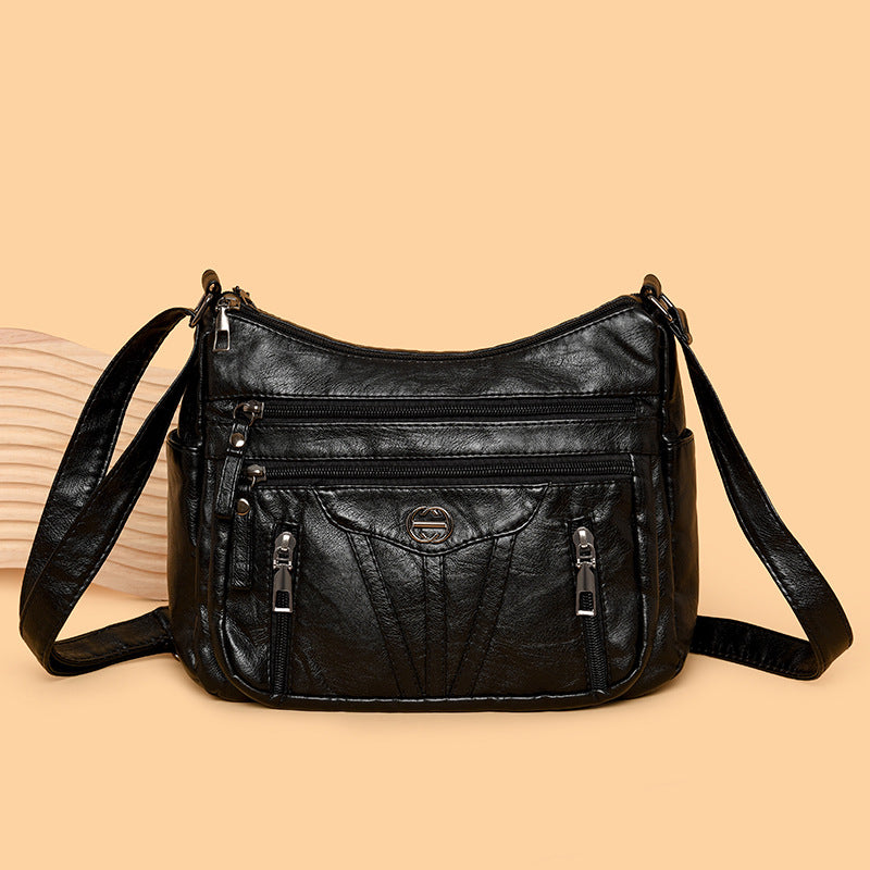 Large Capacity Fashion New Ladies Soft Leather Backpack Bag