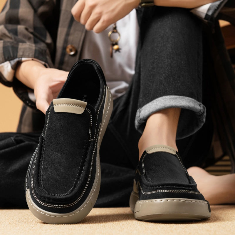 Men's One Pedal Autumn Fashion All-match Casual Leather Shoes