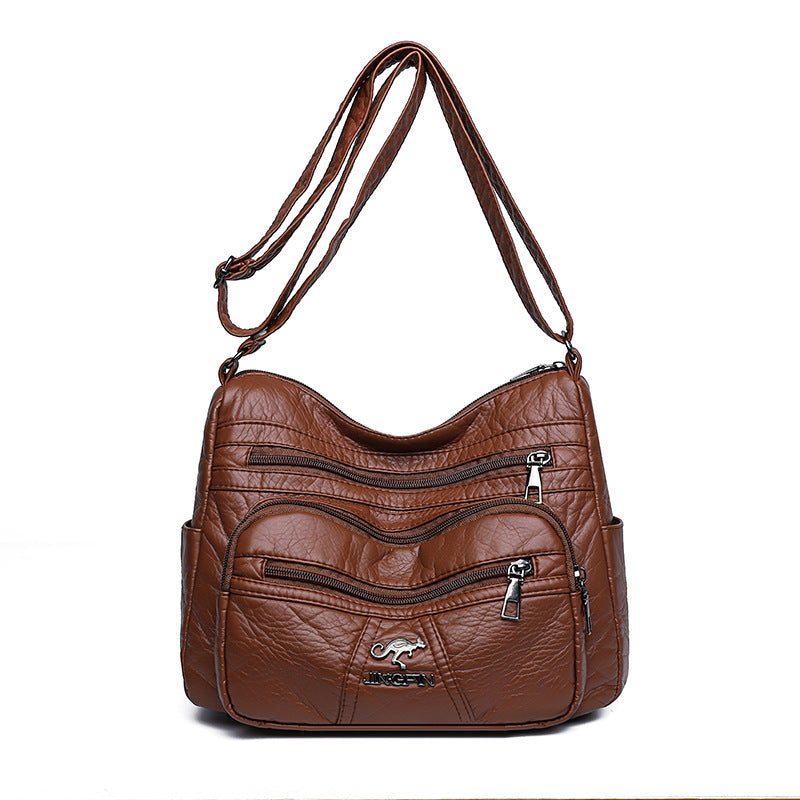 Retro Soft Leather Women's Bag New Authentic Leather Tactile Feel Large Capacity