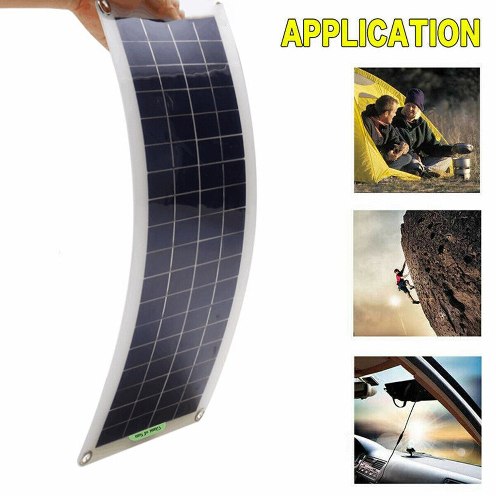 220W Inverter100W Solar Panel Kit USB Battery Charger Convert AC,DC Outdoor USA