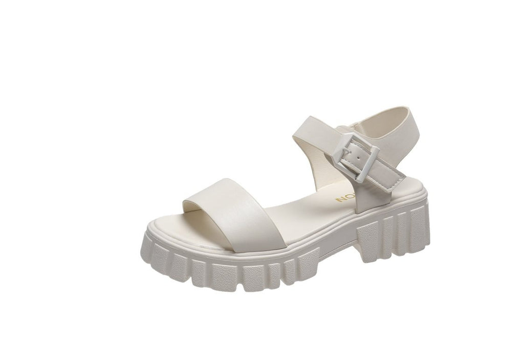 Women's Peep Toe Ankle-strap Buckle Platform Sandals