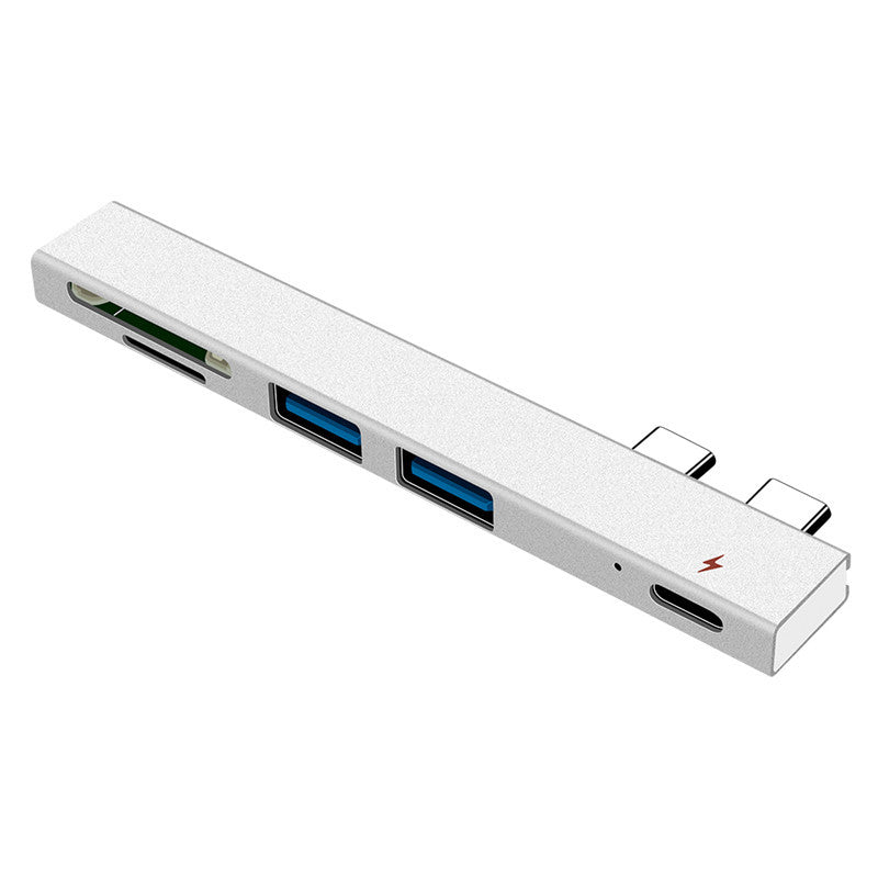 Hub USB2.0 Splitter Double Head Type-c Card Reader
