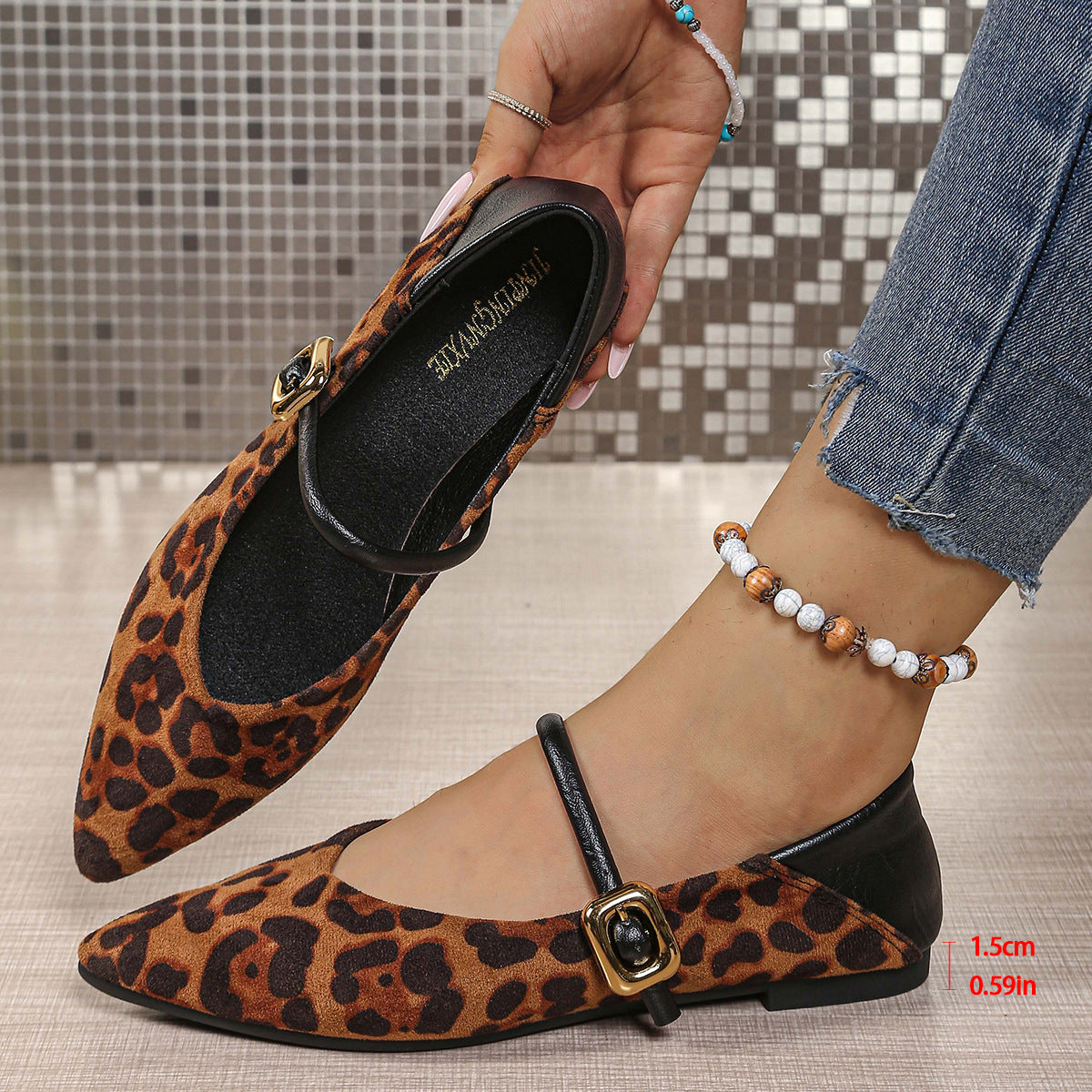 Large Size Flat Bottom Casual Suede Work Shoes Women