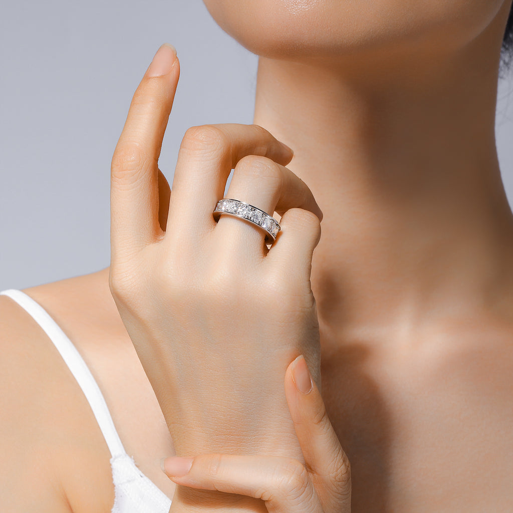 1Flowing Clouds Convey Emotions - A Fashionable And Luxurious Jewelry Piece Set With One-third Carat Moissanite S925 Sterling Silver And Platinum-plated Diamond Prohibit TikTok sales