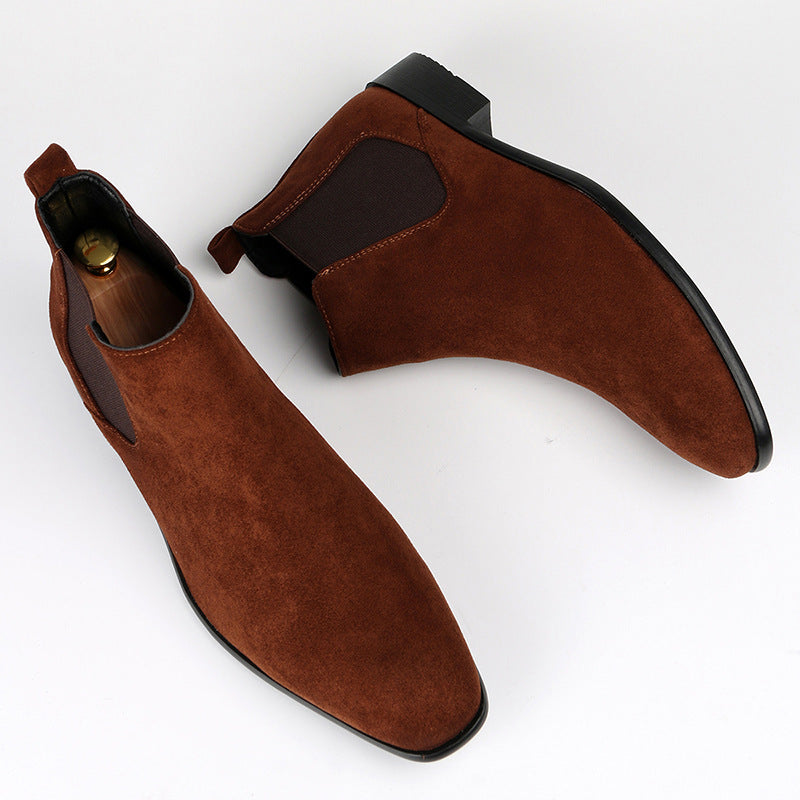 Men's Square Toe Men's Shoes All-match Fashion Men's Short Boots