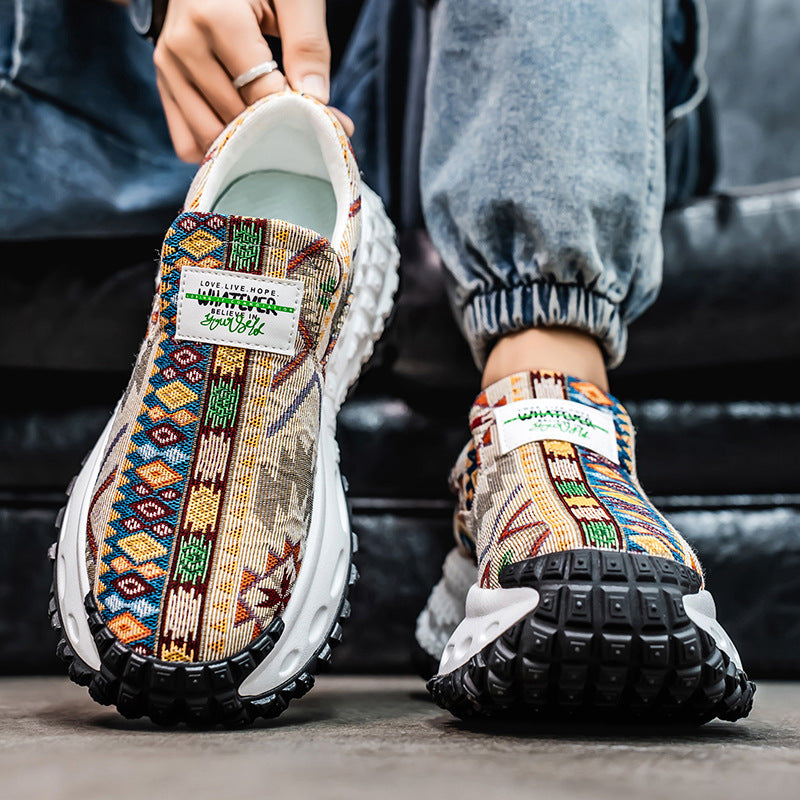 Platform Height Increasing Slip-on Casual Sneakers Trendy Shoes