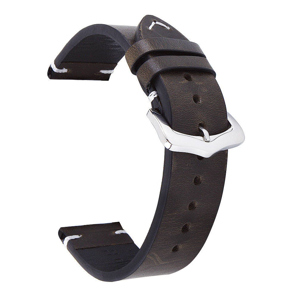 Men's Retro Cowhide Oil Wax Simple Strap