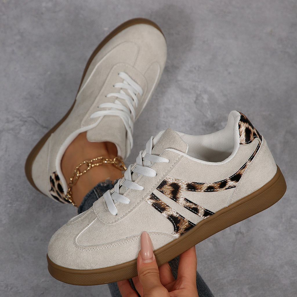 Women's Large Size Vintage Leopard Print Board Shoes