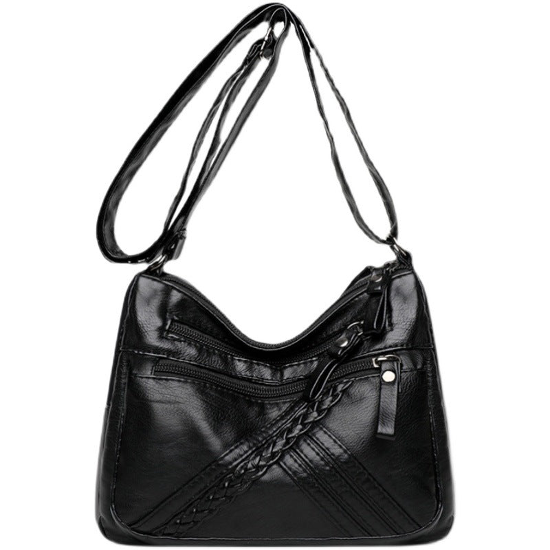 Middle-aged And Elderly Crossbody Small Bag Soft Leather Mother-in-law Crossbody Shoulder Bag Elegant
