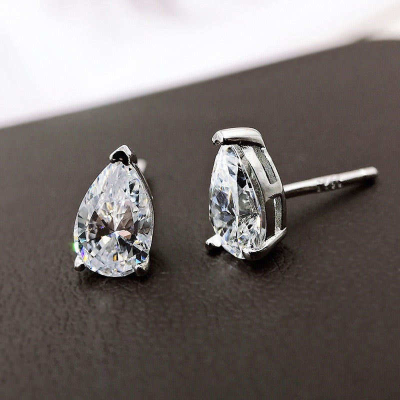S925 Earrings Sterling Silver  High Quality  Loving Heart Zircon