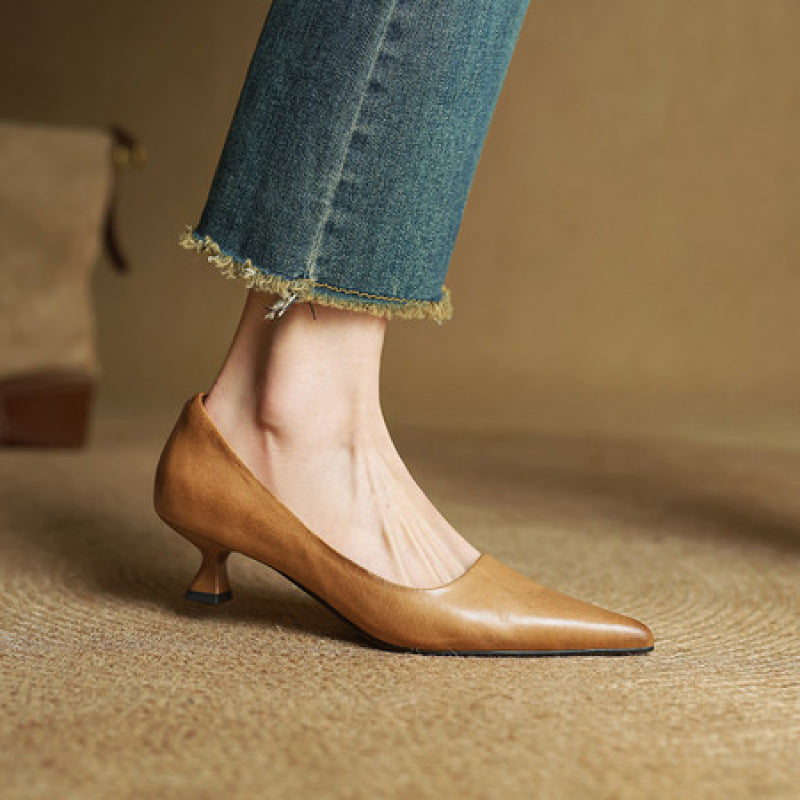 Pointed Toe Shallow Mouth All-match Commute Work Shoes