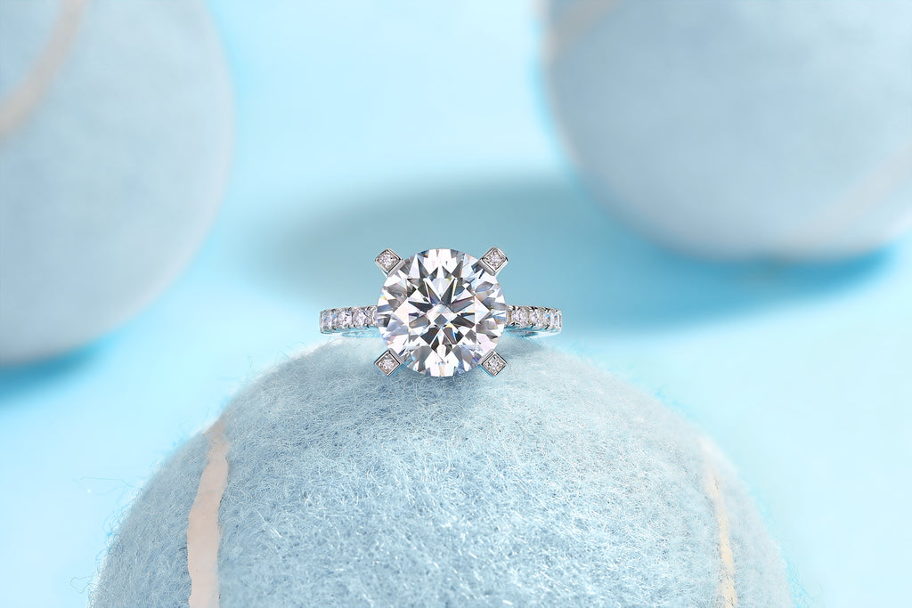 1Radiant - A Fashionable And Luxurious Jewelry Piece Set With 5-carat Moissanite S925 Sterling Silver And Platinum-plated Diamond Prohibit TikTok sales