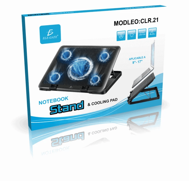 USB-Voltage Laptop Cooling Pad Plastic Stand with 5 Fans for Computer & Gaming Laptop Cooler & Holder
