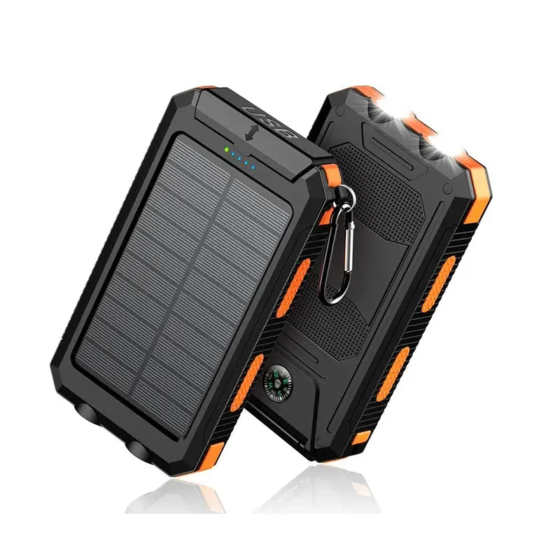 2025 New Portable Powerbank Dual Usb Solar Power Bank Waterproof 20000 Mah Solar Power Station Solar Mobile Phone Charger