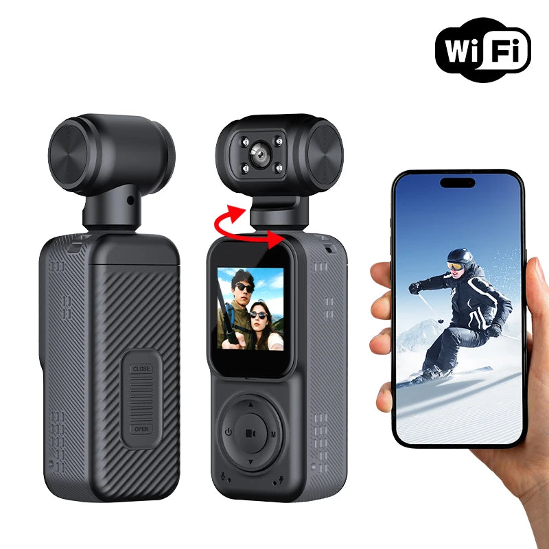 4K Action Camcorder Full HD Driver Mini Motorcycle Helmet Sports Ultra Dv Body Worn Camera for Travel Vlog