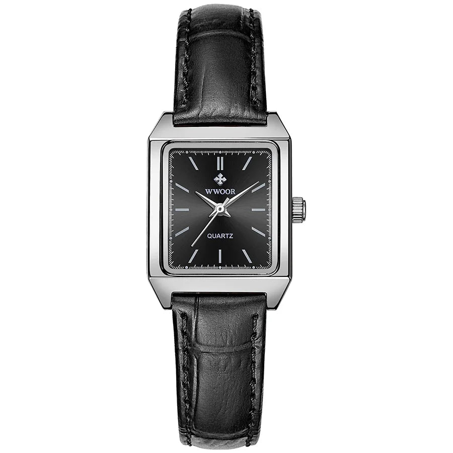 WWOOR 8850 Watches for Women Watches for Girls New Fashion Waterproof Luminous Leather Women's Watches Clock