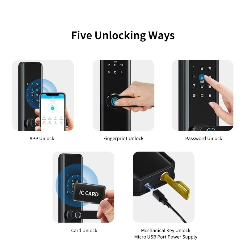 Tuya APP Remote Control Smart Home Door Lock M1 Door Access Control Anti-theft Lock Biometric Fingerprint Lock