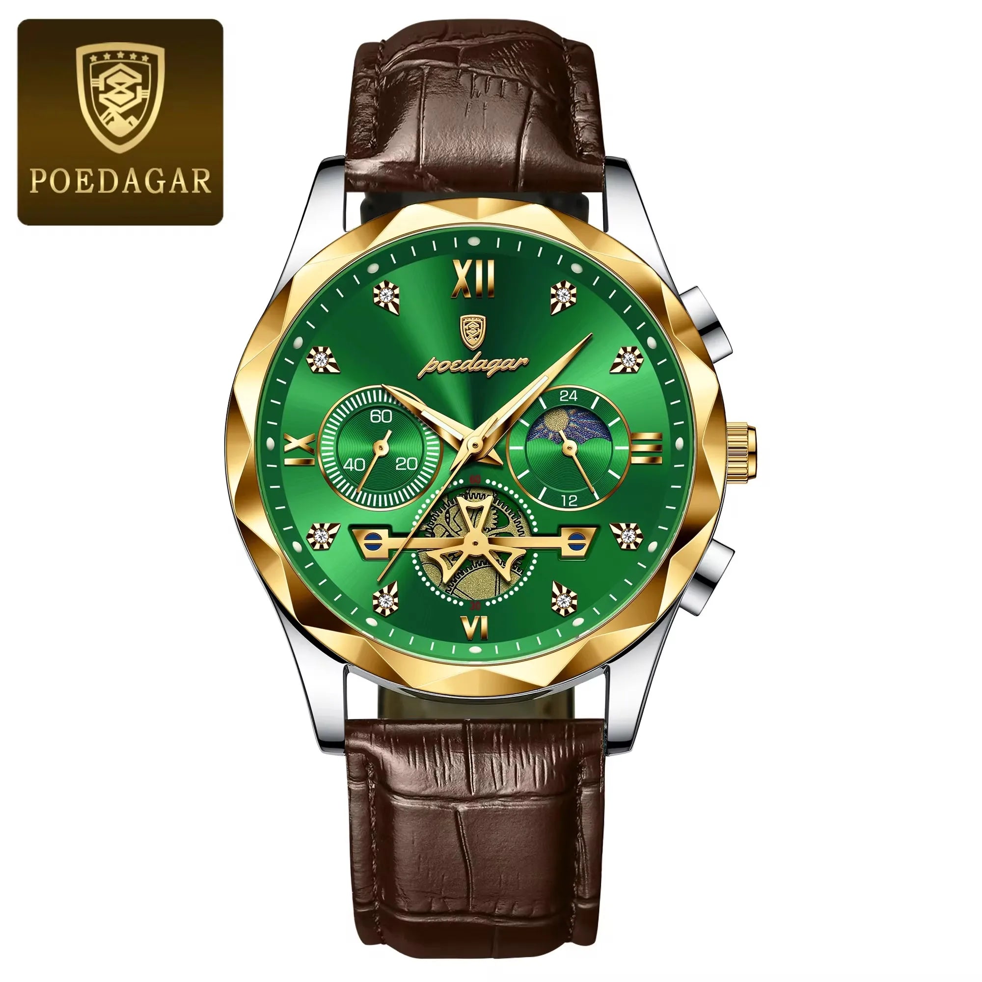 POEDAGAR 996 Luxury Business Man Wristwatch Leather Men's Watches Waterproof Luminous Male Watch for Men Quartz Clock Reloj