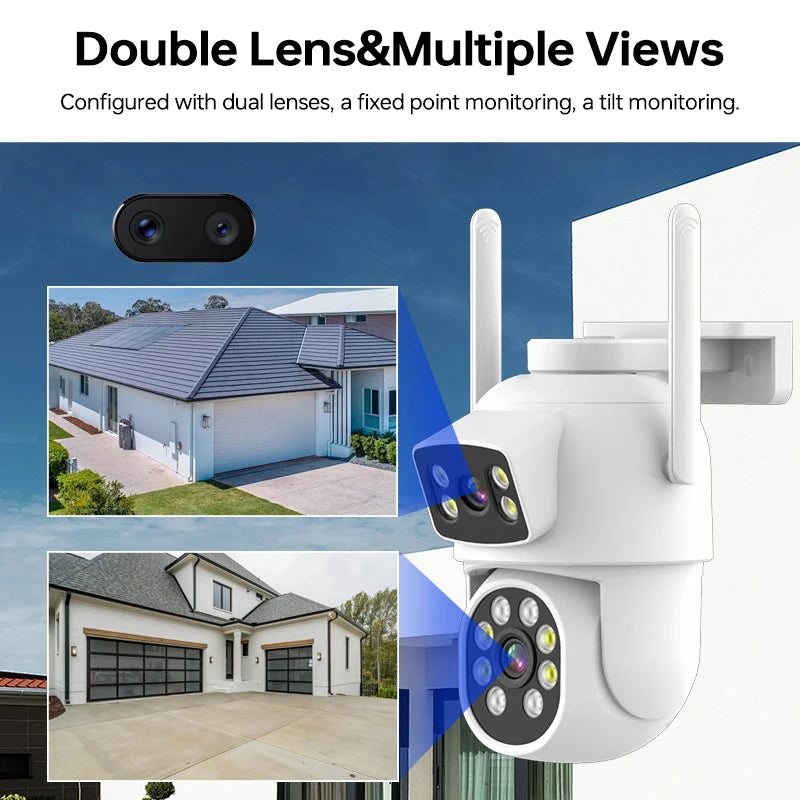 WiFi Dual Lens Home Indoor Cameras Eseecloud App Remote Control and Monitor Wireless CCTV Smart Camera System