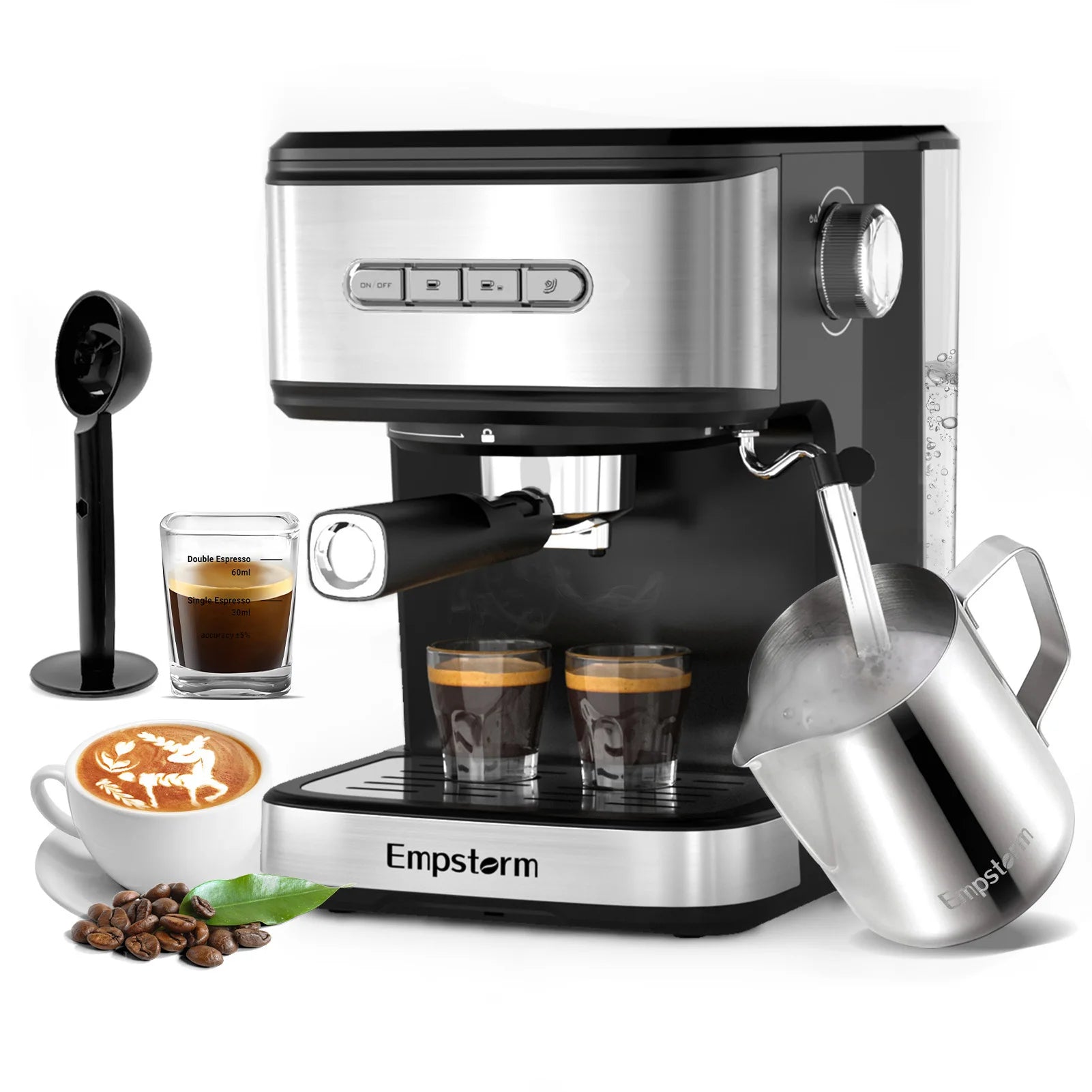 High Quality Semi-Automatic Coffee Machine 20 Bar Pressure Stainless Steel Electric 120V 3-in-1 Function for Hotel Household Use