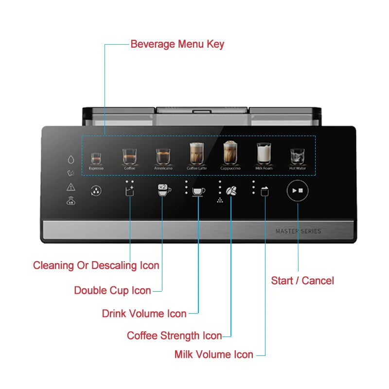 New Bean to Cup Milk Expresso Cappuccino Latte Espresso Machine Coffee Maker Full Automatic Coffee Machine for Home