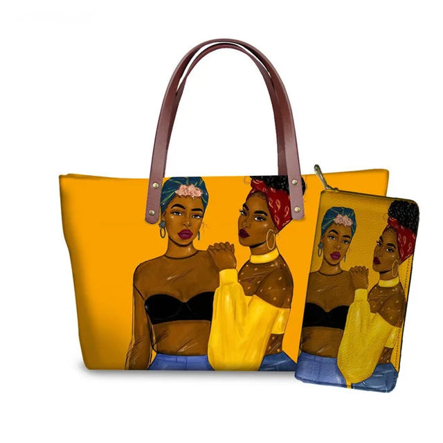 Young Ladies Handbags Black Art American African Girls Printed Popular Hand Bags Women Handbags Lady Fashion Designers Handbags