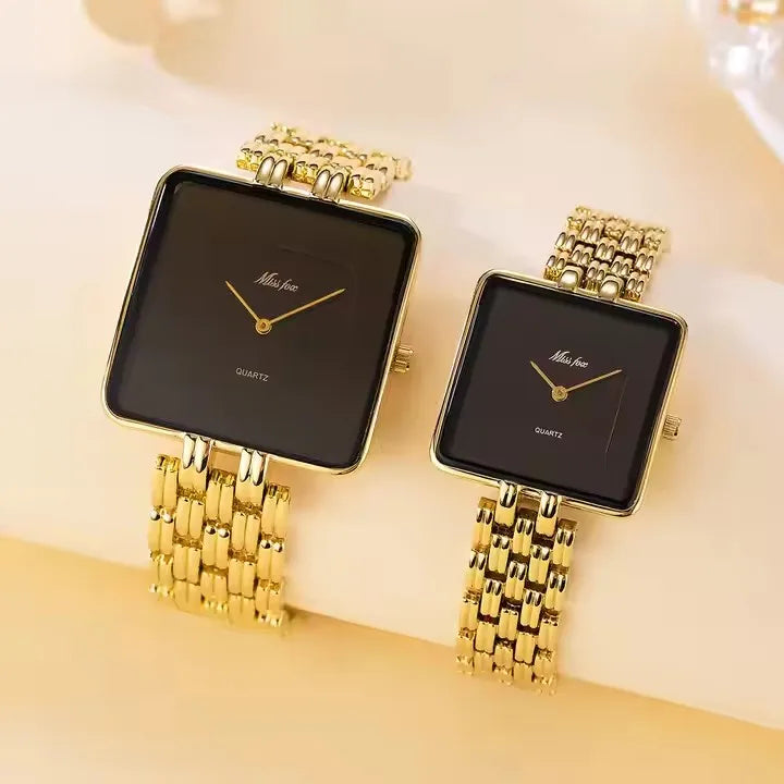 Missfox 2177 2176 Men's Watches Miss Fox Fashion Casual Design Luxury Unisex Black Dial Quartz Watch for Male Female Lady Reloj
