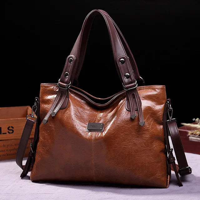 New Fashion Casual Tote Bag Women Handbags Soft Leather Shoulder Bags Vintage Big Capacity Crossbody Hand Bag for  Ladies