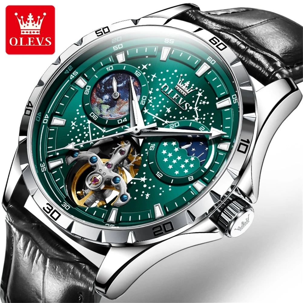 OLEVS 6689 Original Brand Men's Watches Waterproof Multifunctional Luminous Fully Automatic Mechanical Watch