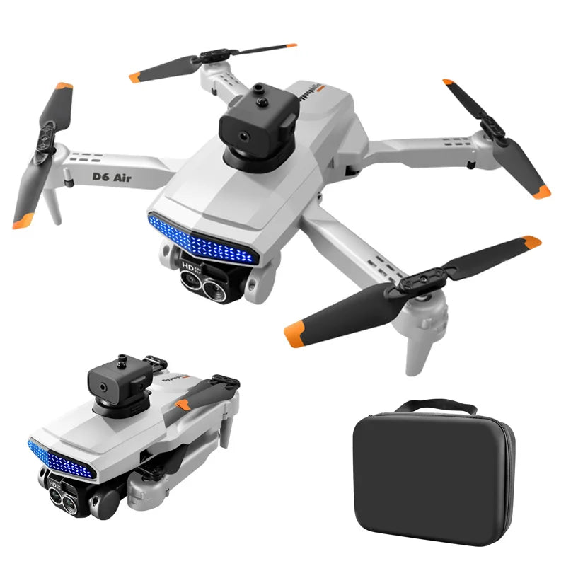 New D6 air Drone Dual 4K HD Camera WiFi FPV Obstacle Avoidance Optical Flow WIFI FPV Foldable Quadcopter RC Drone Toys Gifts