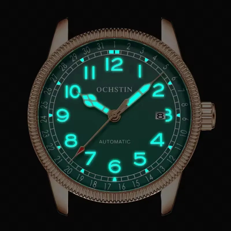 OCHSTIN 7006 GA7006 Nylon Band Genuine Leather Clock Automatic Business Luminous Hands Dial Mechanical Men's Watches Relogio