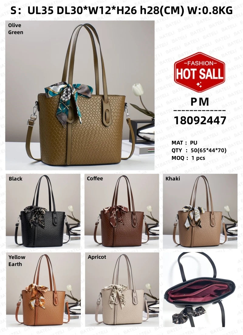 New Versatile Fashion With Scarves Retro Large Capacity Simple and Elegant Temperament Bags Women Handbags Lady