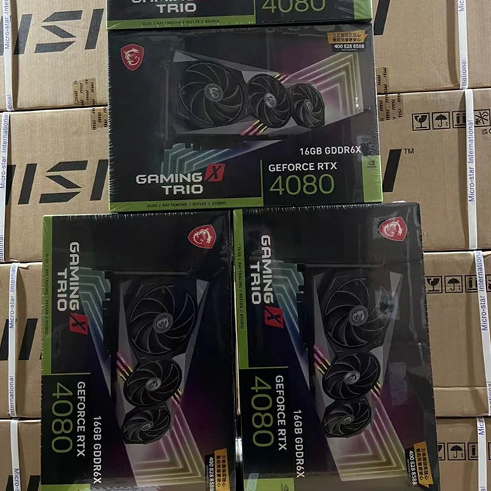 Used MS'I GeForce RTX 4080 16GB GAMING TRIO Graphics Card with GDDR6X Memory Support Z790 X670E Motherboard