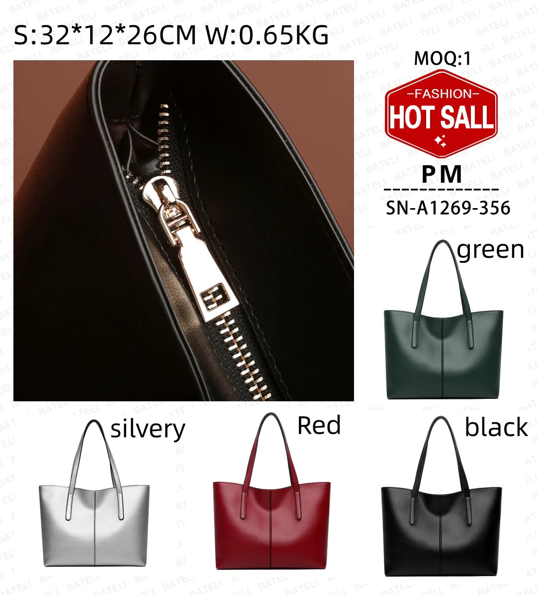 2023 New Tote Bag Simple Leisure Large Capacity Versatile Handbag Soft Leather Women'S Bags