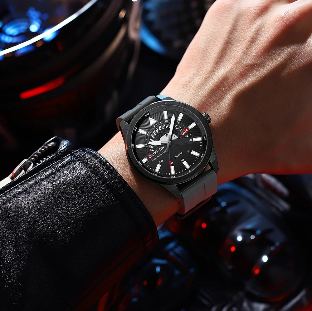 CURREN 8421 Men's Watches Minimalist Waterproof Sport Watch Men Silicone Creative Dial Wristwatch Custom Logo Watch Reloj