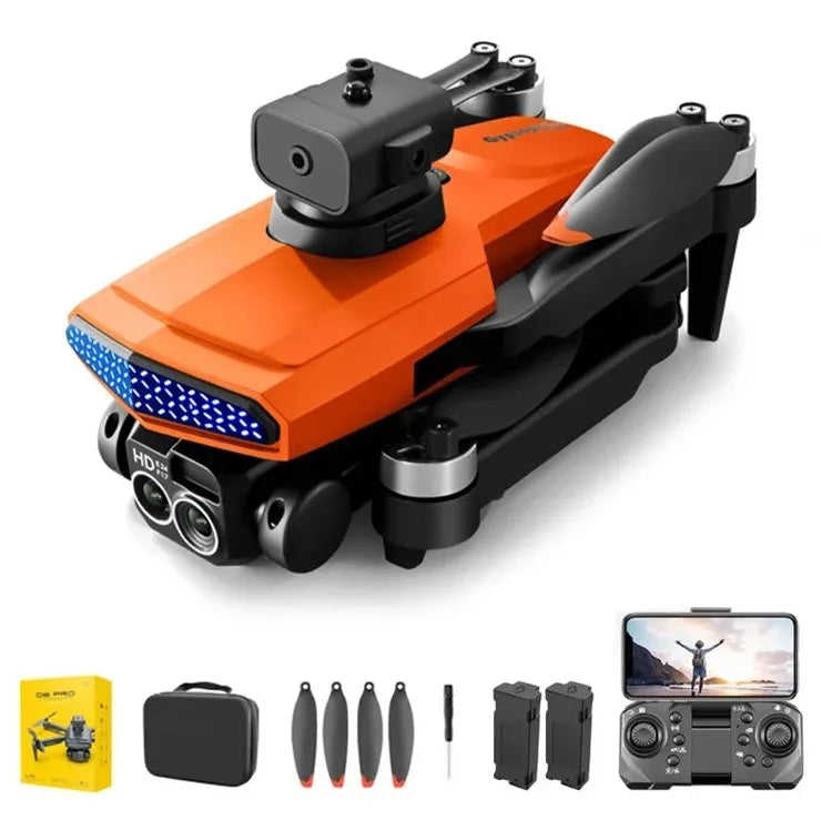 D6 air Drone 4K HD Dual Camera WiFi FPV Obstacle Avoidance Optical Flow Foldable Quadcopter Aerial Photography RC Drone Toys