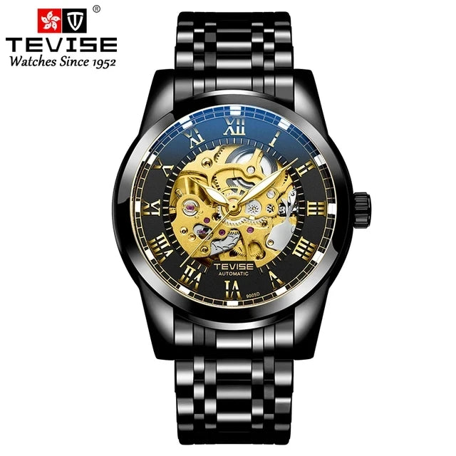 TEVISE T9005D 9005D Mechanical Luxury Charm Hollow Luminous Automatic Life Waterproof Stainless Steel Strap Men's Watches