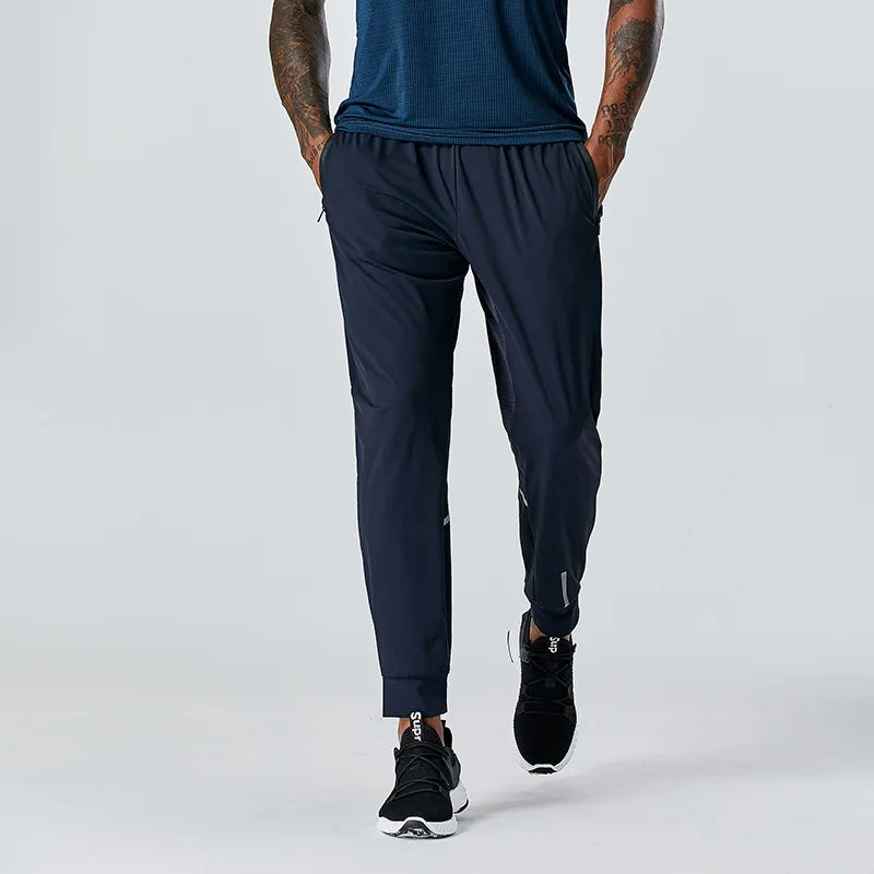 Running Exercise Pants Men's Fitness Training Thin Quick-drying Breathable Ankle Banded Pants Summer Casual Pants