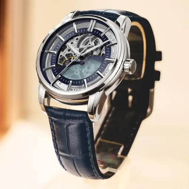OCHSTIN 7010A GA7010A  Leather Strap Business Men's Watches Waterproof Fashion Clock Hollow Out Automatic Mechanical Wristwatch