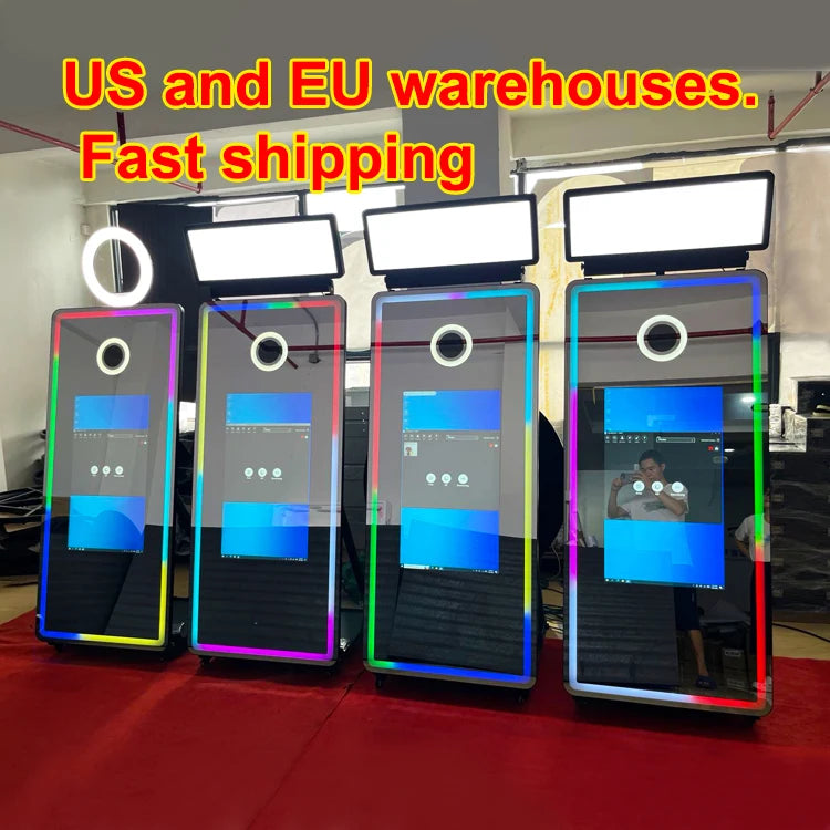 Selfie Mirror Photo Booth With 32 43 Inches Touch Screen Photo Booth Digital Magic Mirror PhotoBooth Machine Camera and Printer