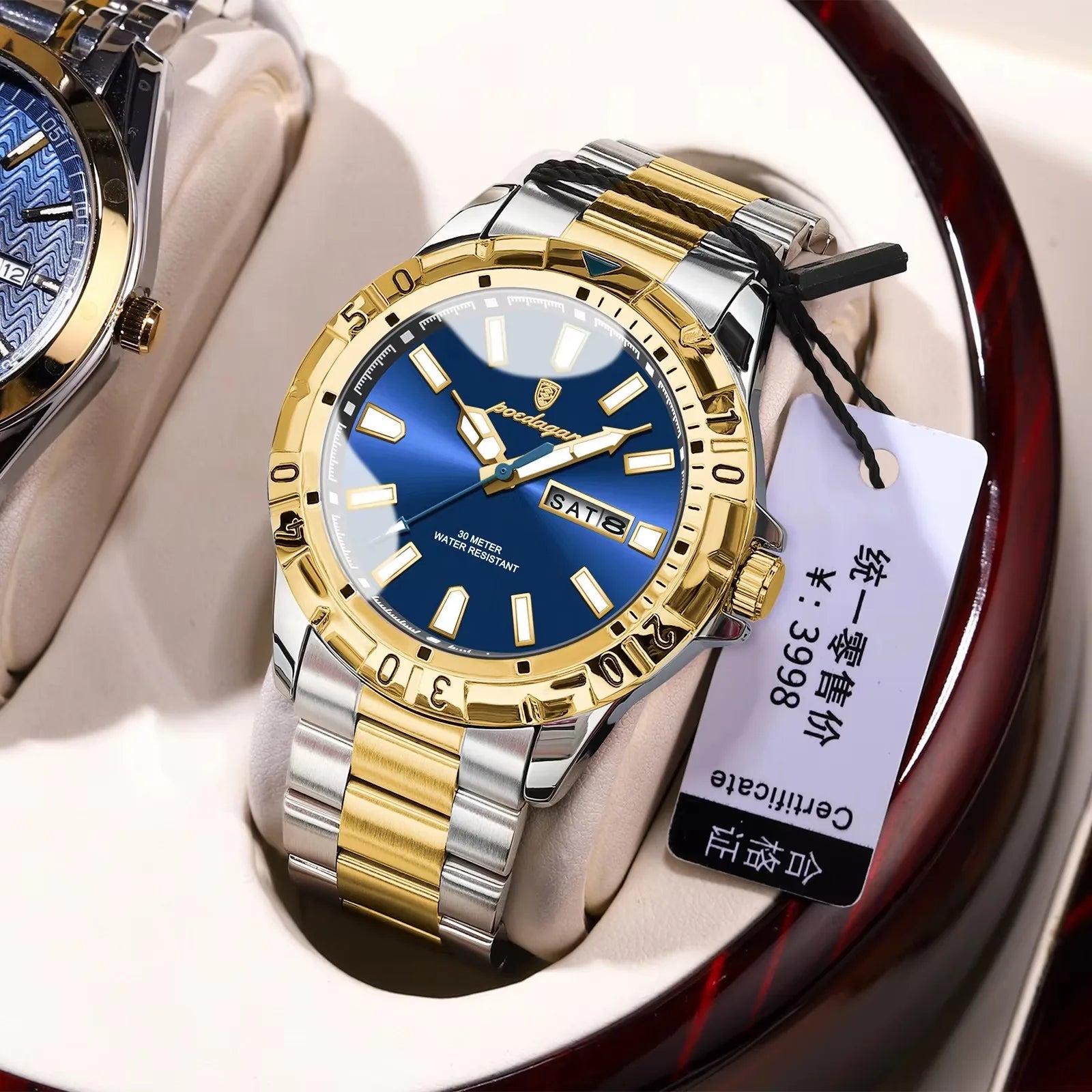 New POEDAGAR 959 Luxury Watch for Man Reloj Sports Men Quartz Watch Waterproof Luminous Date Week Stainless Steel Men's Watches