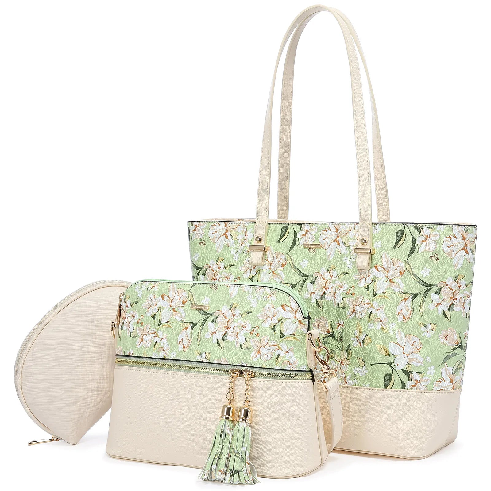 LOVEVOOK Wholesale Boutiques Luxury High Quality PU Material 3 Pieces Handbag Sets Shoulder Bag Wallet Ladies Women Handbags