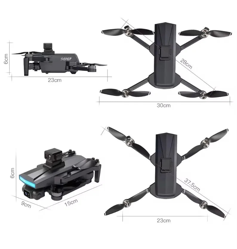 SG107 MAX 5G GPS Drone Avoid Obstacles Camera WIFI FPV Drones Optical Flow Brushless RC Profissional Quadcopter