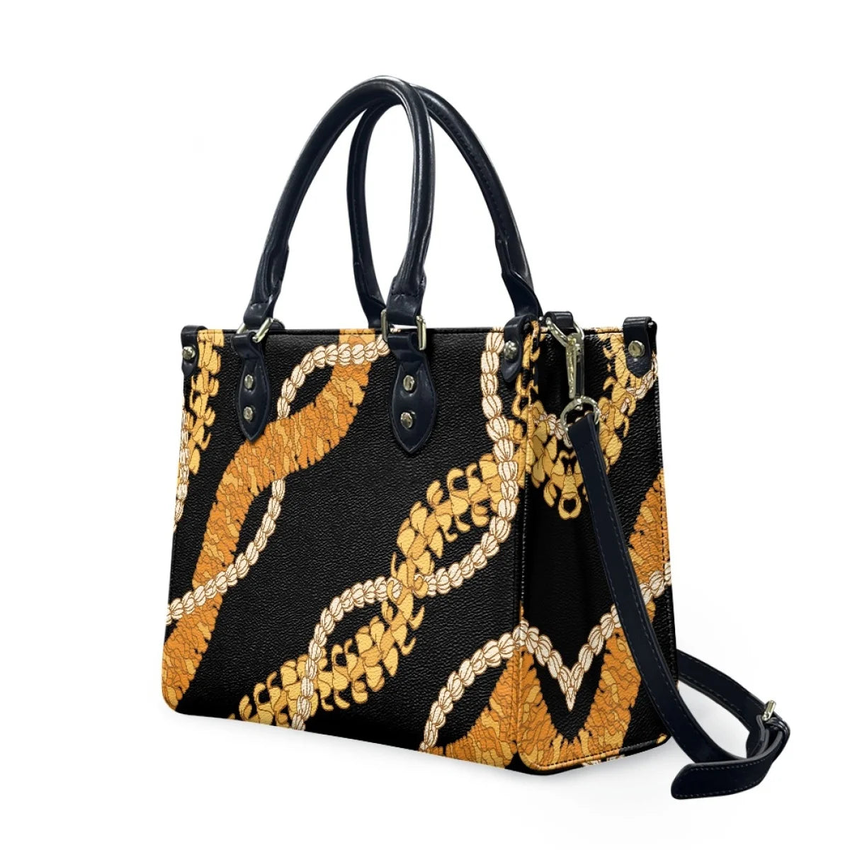 Black and White Tribal Polynesian Printed Bags Women Handbags Ladies Luxury Women Shoulder Bags High Quality Pu Leather Handbag