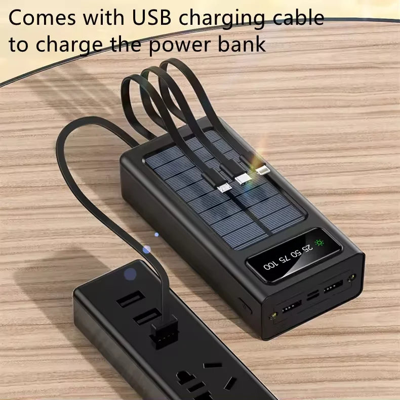 Wholesale Travel Portable With Cable Dual USB Dual Input Port High-capacity 30000mah Solar Power Bank