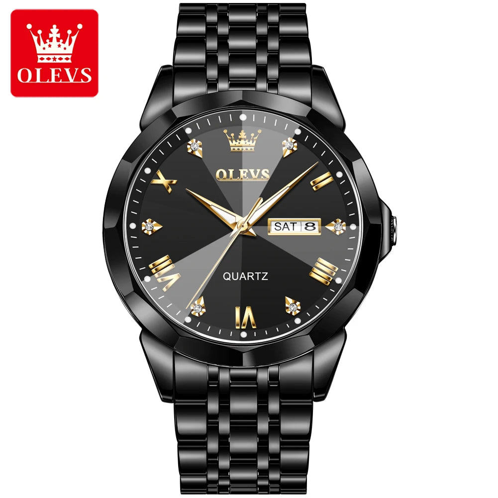 OLEVS 9931 Top Brand Women's Watches Elegant Rhombus Mirror Original Quartz Smart Ladies Wristwatch Stainless Steel Waterproof
