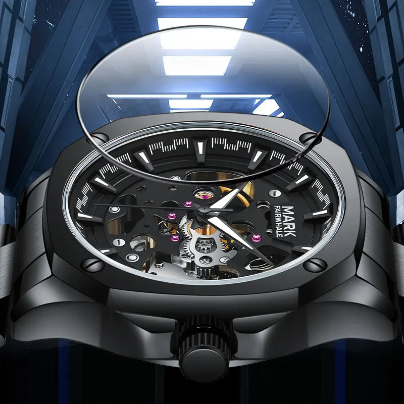 Mark Fairwhale Men's Watches Fashion Trend Automatic Mechanical  Movement Wristwatch  Luminous Watches for Men