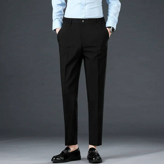 Spring and Autumn Men's Casual Pants Tailored Elastic Waist Suit Pants Casual Cropped Pants   27-42