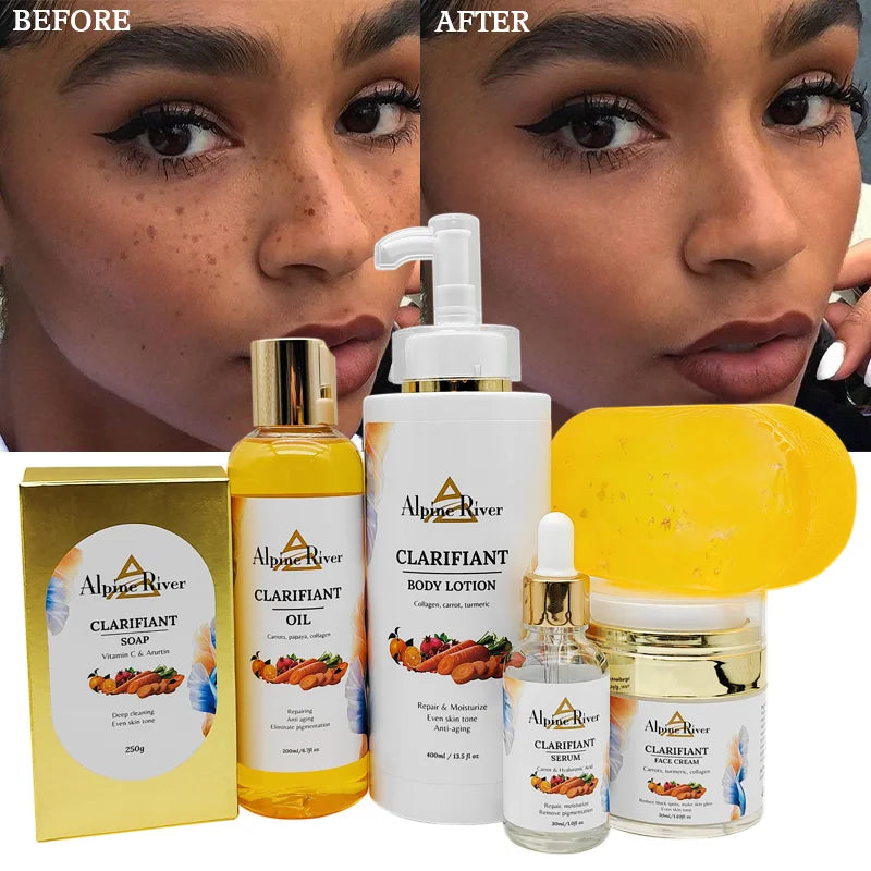 Private Label Korea Skin Care Vitamin C Skin Lightening Remove Dark Spots Pigmentation Correction Collagen Firming Body Care Set